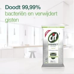 Cif Disinfect & Shine Wipes Doden 99,99% Van De Bacteriën Original Desinfecterende Schoonmaakdoekjes, Van 100% Biologisch Afbreekbaar Textiel 5 X 75 Doekjes -Schoonmaakmiddelen 1200x1198 51