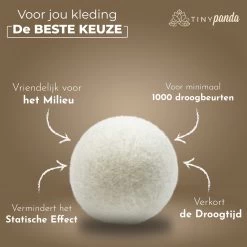 Merkloos Droger Ballen XL 8 Stuks – Zero Waste Dryer Balls - Duurzaam – Wasverzachter – Herbruikbare Drogerballen – Droogt De Was Sneller – Tiny Panda -Schoonmaakmiddelen 1200x1199 34