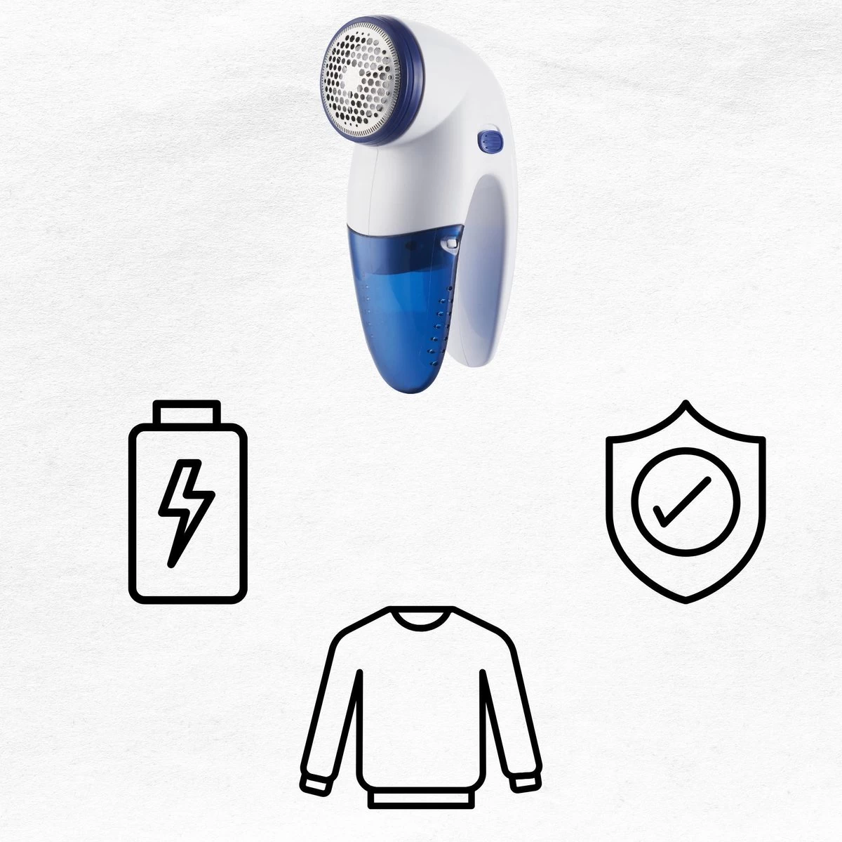 Orange85 Pluizenverwijderaar - Pluizenroller - Elektrisch - Ontpluizer - Pluizentondeuse - Pluizendief - Blauw - Wit - Pluizenborstel - Draadloos 6 Orange85 Pluizenverwijderaar - Pluizenroller - Elektrisch - Ontpluizer - Pluizentondeuse - Pluizendief - Blauw - Wit - Pluizenborstel - Draadloos - Afbeelding 4