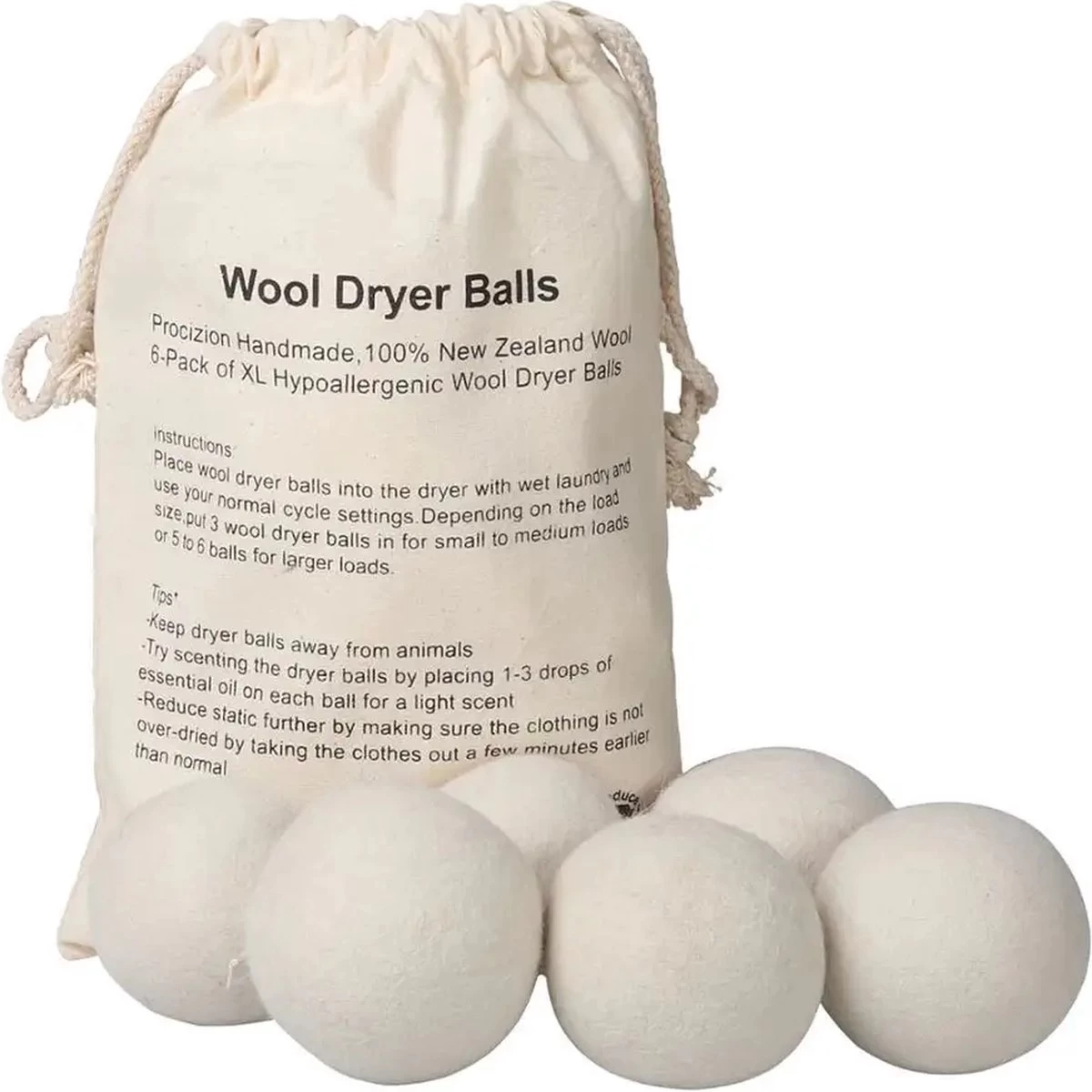 Wollen Drogerballen - Duurzaam & Milieuvriendelijk - Wasbol - Verkort Droogtijd - Droogballen - Hypoallergeen En Chemicaliënvrij - Bespaar Op Energierekening - Wasdroger Ballen - Wasbollen 3 Wollen Drogerballen - Duurzaam & Milieuvriendelijk - Wasbol - Verkort Droogtijd - Droogballen - Hypoallergeen En Chemicaliënvrij - Bespaar Op Energierekening - Wasdroger Ballen - Wasbollen