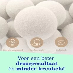 Casa Calma Drogerballen (6 Stuks) - Inclusief Opbergzakje - 100% Natuurlijk Schapenwol - Droger Ballen - Zero Waste Wasverzachter Bollen - Energiebesparend Drogen Met Droogbollen - Dryer Balls - Diervriendelijk & Milieuvriendelijk - Energie Besparen -Schoonmaakmiddelen 1200x1200 1020