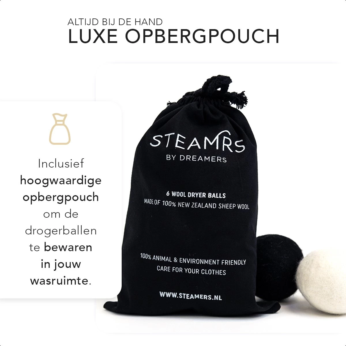 STEAMRS - 6x Wasdrogerballen - 100% Schapenwol - Verkort Droogtijd - Zachtere & Kreukloze Was 4 STEAMRS - 6x Wasdrogerballen - 100% Schapenwol - Verkort Droogtijd - Zachtere & Kreukloze Was - Afbeelding 2
