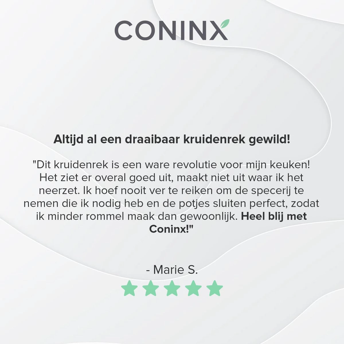 Coninx Kruidenrek Staand - Draaiend Kruidenrek Met Glazen Potjes - Kruidencarrousel Draaibaar - 8 Kruidenpotjes - Wit / RVS 9 Coninx Kruidenrek Staand - Draaiend Kruidenrek Met Glazen Potjes - Kruidencarrousel Draaibaar - 8 Kruidenpotjes - Wit / RVS - Afbeelding 7