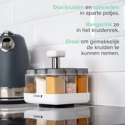 Coninx Kruidenrek Staand - Draaiend Kruidenrek Met Glazen Potjes - Kruidencarrousel Draaibaar - 8 Kruidenpotjes - Wit / RVS 21 Coninx Kruidenrek Staand - Draaiend Kruidenrek Met Glazen Potjes - Kruidencarrousel Draaibaar - 8 Kruidenpotjes - Wit / RVS -Schoonmaakmiddelen 1200x1200 1388
