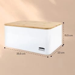 Oklahoma Broodtrommel Metaal 35,5x15,5x23 Cm Bamboe Deksel Snijplank -Schoonmaakmiddelen 1200x1200 1412