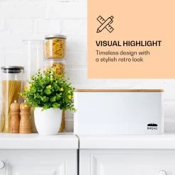 Oklahoma Broodtrommel Metaal 35,5x15,5x23 Cm Bamboe Deksel Snijplank -Schoonmaakmiddelen 1200x1200 1414