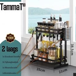TammaT - Kruidenrek - Kruidenrek Staand - Inklapbare Keukenrek - 3-laags 35x21x56,5CM - Keuken Organizer - Aanrecht Organizer - Keuken Opslag - Roestvrij Staal - Opbergrek - Keuken Organizers - Roestvrij En Krasvrij 25 TammaT - Kruidenrek - Kruidenrek Staand - Inklapbare Keukenrek - 3-laags 35x21x56,5CM - Keuken Organizer - Aanrecht Organizer - Keuken Opslag - Roestvrij Staal - Opbergrek - Keuken Organizers - Roestvrij En Krasvrij -Schoonmaakmiddelen 1200x1200 1419