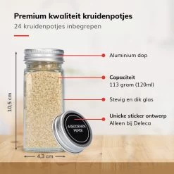 Deleca Kruidenrek Organizer Met 24 Kruidenpotjes - Vierkant - Strooideksel & Labels - Ophangbaar Of Staand - Industrieel / Zwart -Schoonmaakmiddelen 1200x1200 1426