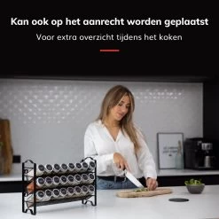 Deleca Kruidenrek Organizer Met 24 Kruidenpotjes - Vierkant - Strooideksel & Labels - Ophangbaar Of Staand - Industrieel / Zwart -Schoonmaakmiddelen 1200x1200 1428