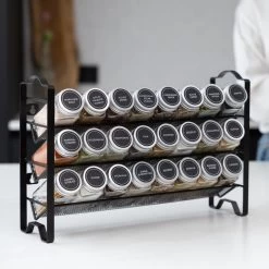 Deleca Kruidenrek Organizer Met 24 Kruidenpotjes - Vierkant - Strooideksel & Labels - Ophangbaar Of Staand - Industrieel / Zwart -Schoonmaakmiddelen 1200x1200 1433