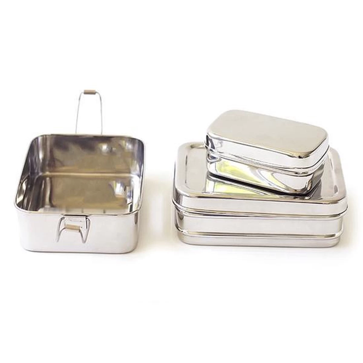 Eco Lunchbox - RVS - 3 Bakjes In 1 5 Eco Lunchbox - RVS - 3 Bakjes In 1 - Afbeelding 3