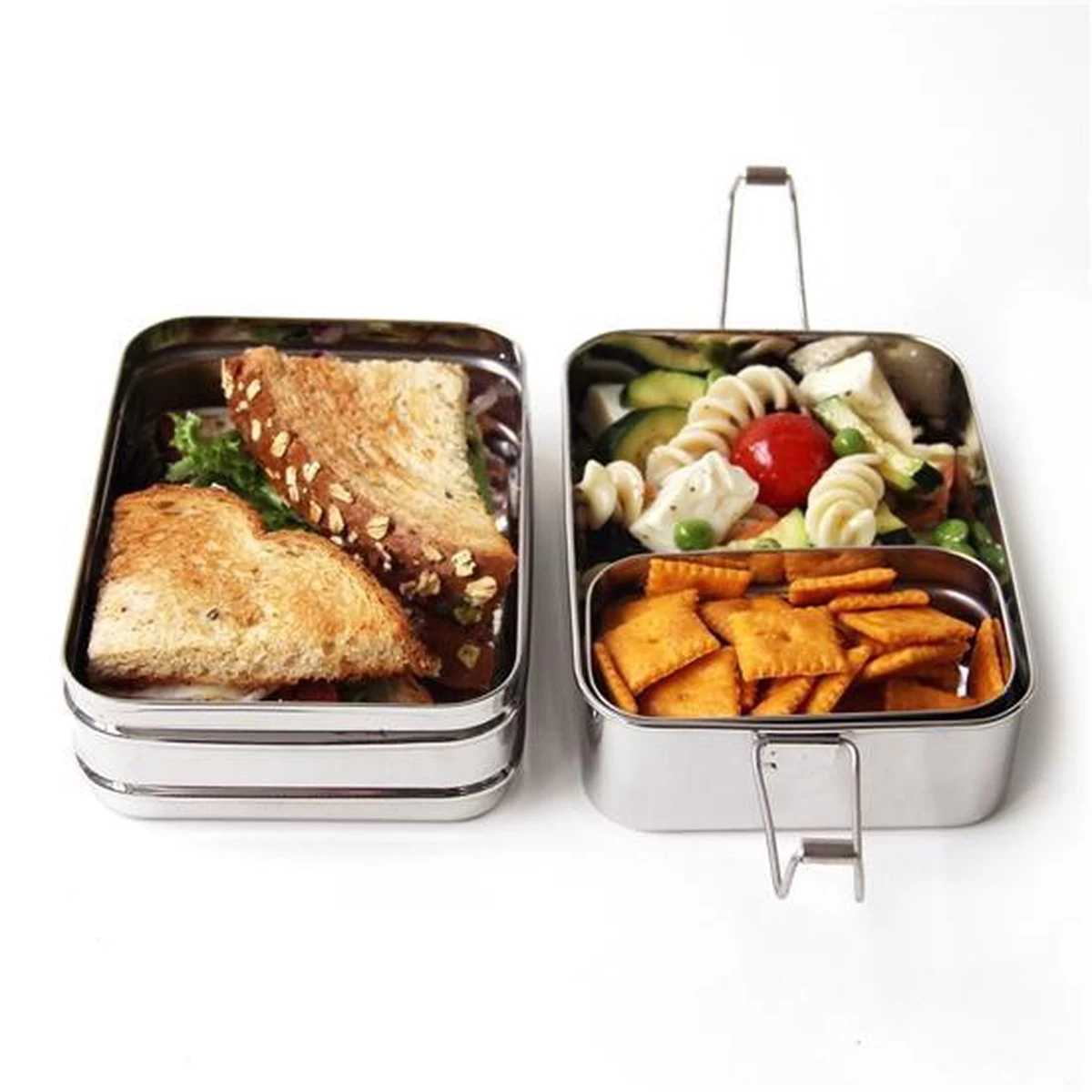 Eco Lunchbox - RVS - 3 Bakjes In 1 8 Eco Lunchbox - RVS - 3 Bakjes In 1 - Afbeelding 6