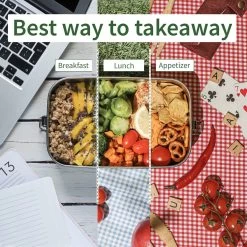 Bamboe Lunch Box 1400 Ml | Broodbox | Ecologisch | Roestvrijstalen Lunchbox | Bentobox No Leak | Smaakloos | Bamboe Grote Broodtrommel | Lunchbox Volwassenen | Lunchbox RVS Bamboe | Bambaw -Schoonmaakmiddelen 1200x1200 1453