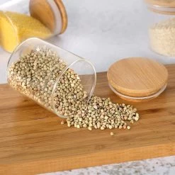 Quality Needz - Voorraadbussen - 250 ML - Glazen Potjes Met Deksel - Kruidenpotjes - 10 Delige Set - BPA-vrij - Gratis Pen & Herschrijfbare Stickers -Schoonmaakmiddelen 1200x1200 1455