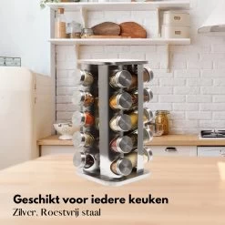Pazzo Goods - Kruidenrek Staand - Kruidenrek Met Potjes - Zilver - RVS - Kruidenrek Draaibaar - 20 Kruidenpotjes - Inclusief Stickers & Stift - Kruiden Carrousel 20 Pazzo Goods - Kruidenrek Staand - Kruidenrek Met Potjes - Zilver - RVS - Kruidenrek Draaibaar - 20 Kruidenpotjes - Inclusief Stickers & Stift - Kruiden Carrousel -Schoonmaakmiddelen 1200x1200 1458