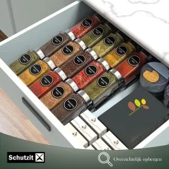 Schutzit - Kruidenrek Lade - Metaal - Zwart - 3 Lagen - Kruiden Organizer Liggend Ladeinzet -Schoonmaakmiddelen 1200x1200 1475