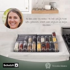 Schutzit - Kruidenrek Lade - Metaal - Zwart - 3 Lagen - Kruiden Organizer Liggend Ladeinzet -Schoonmaakmiddelen 1200x1200 1476