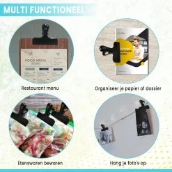 Bangosa® Vershoudclips - Afsluitclips - Vershoud Knijpers -Zaksluiter - Vershoudklemmen - RVS - 10 Stuks -Schoonmaakmiddelen 1200x1200 1484