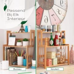 Cellavi Duurzaam Kruidenrek Staand Van Bamboe - Keukenrek Verstelbaar - Keuken Accessoires - Stevige Constructie - Multifunctioneel En Waterafstotend -Schoonmaakmiddelen 1200x1200 1510