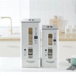 Merkloos TDR-Japans Rijst/Granen Container/Dispenser/ Opbergdoos - 6KG Inhoud - Wit -Schoonmaakmiddelen 1200x1200 1554