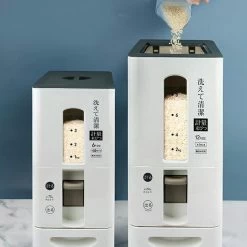 Merkloos TDR-Japans Rijst/Granen Container/Dispenser/ Opbergdoos - 6KG Inhoud - Wit -Schoonmaakmiddelen 1200x1200 1556