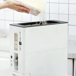 Merkloos TDR-Japans Rijst/Granen Container/Dispenser/ Opbergdoos - 6KG Inhoud - Wit -Schoonmaakmiddelen 1200x1200 1557