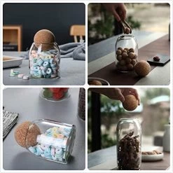 Igoods Helderglazen - Voorraadpot Met Kurkbal - Thee- En Koffiebus Met Bolvormig Houten Deksel - Voedselblikken - Keukenopslag - Opslagpotten -Schoonmaakmiddelen 1200x1200 1568