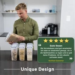 TNM Luxe Luchtdichte Voorraadbussen Set Zwart (4x2,5L), Voorraadpotten, Voedselcontainer Met Deksel, Vershouddoos -Schoonmaakmiddelen 1200x1200 1577