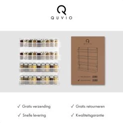 QUVIO Groot Kruidenrek - Staal - Wit - Ophangbaar - Voor 32 Kruidenpotjes - 4 Laags -Schoonmaakmiddelen 1200x1200 1628