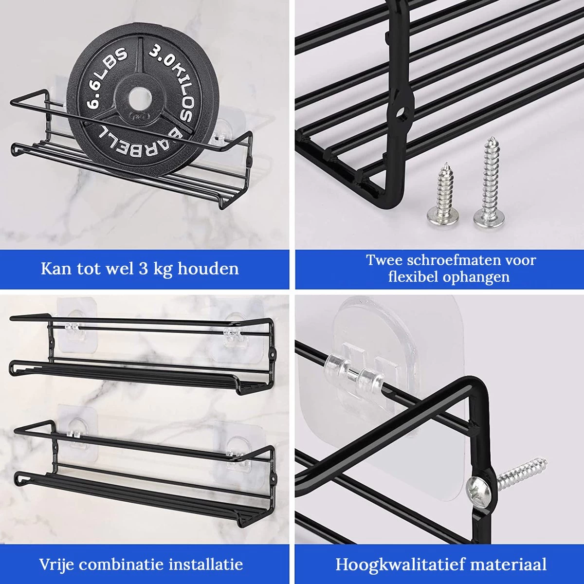 Merkloos Friendly Kitchen - Zwart Ophangbaar Kruidenrek - Modern Strak Kruidenrekje - Staal 7 Merkloos Friendly Kitchen - Zwart Ophangbaar Kruidenrek - Modern Strak Kruidenrekje - Staal - Afbeelding 5