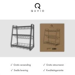 QUVIO Kruidenrek - Keukenrek Staand - Keukenrekje - Keukenrek - Aanrecht Organizer - Metaal - 19 X 35 X 38 Cm 15 QUVIO Kruidenrek - Keukenrek Staand - Keukenrekje - Keukenrek - Aanrecht Organizer - Metaal - 19 X 35 X 38 Cm -Schoonmaakmiddelen 1200x1200 1642