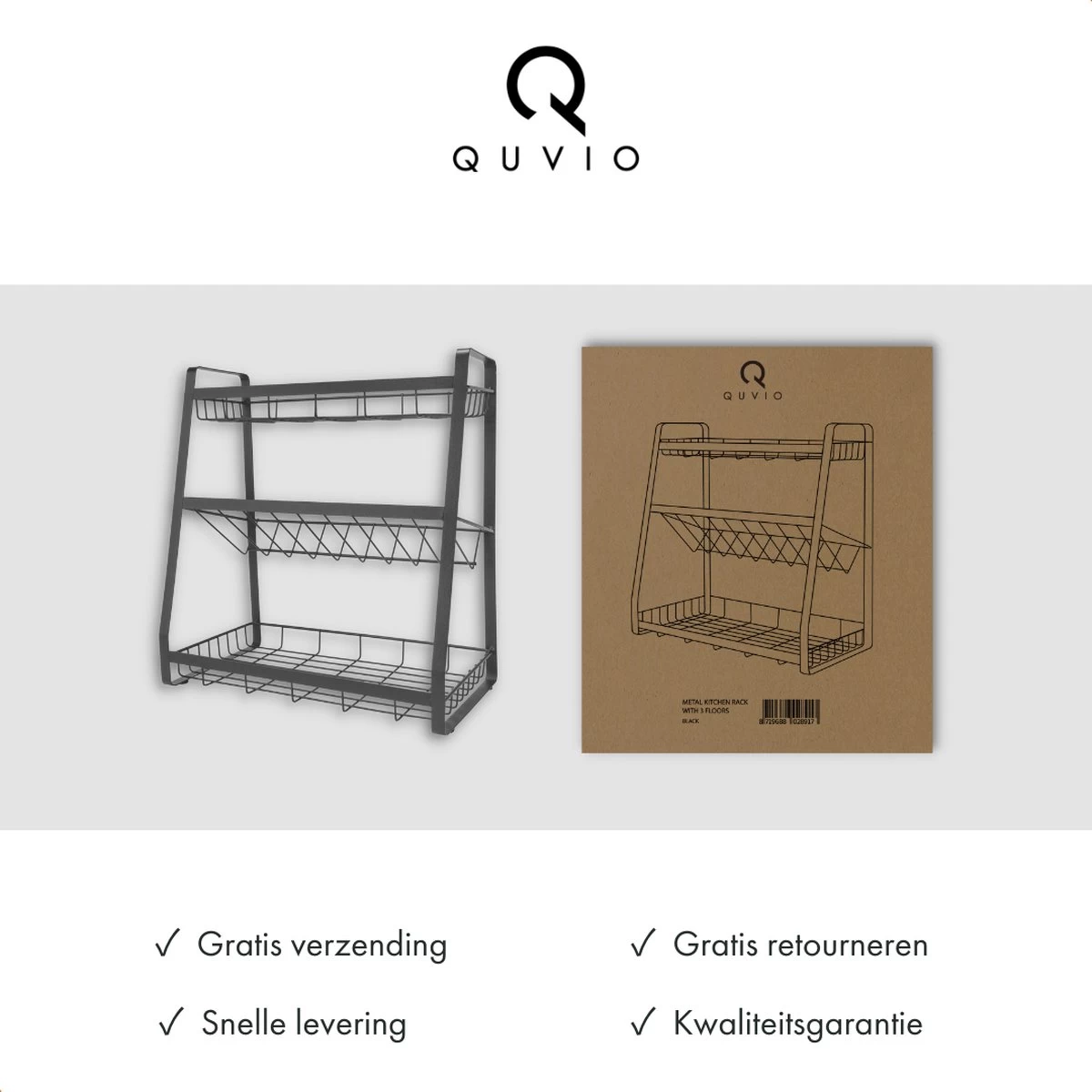 QUVIO Kruidenrek - Keukenrek Staand - Keukenrekje - Keukenrek - Aanrecht Organizer - Metaal - 19 X 35 X 38 Cm 9 QUVIO Kruidenrek - Keukenrek Staand - Keukenrekje - Keukenrek - Aanrecht Organizer - Metaal - 19 X 35 X 38 Cm - Afbeelding 7