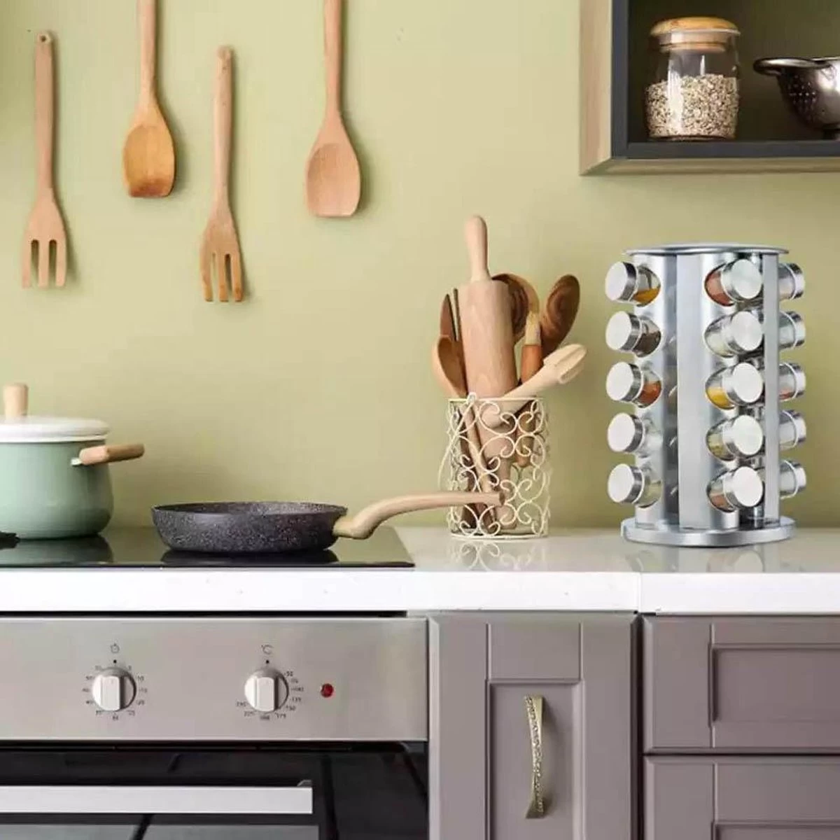 SensaHome 360 Graden Roteerbare Kruidencarrousel - Kruidenrek/Kruidenmolen - 20 Kruidenpotjes - 5 Laags - Draaibaar - 20 Specerijen Potjes - Specerijenmolen 6 SensaHome 360 Graden Roteerbare Kruidencarrousel - Kruidenrek/Kruidenmolen - 20 Kruidenpotjes - 5 Laags - Draaibaar - 20 Specerijen Potjes - Specerijenmolen - Afbeelding 4