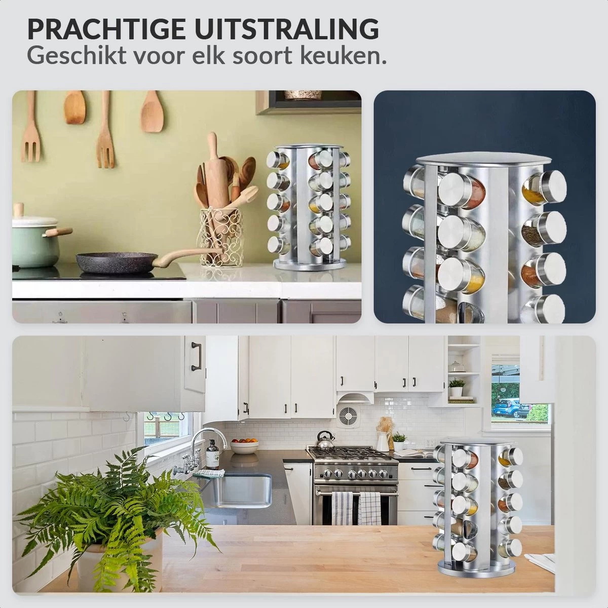 SensaHome 360 Graden Roteerbare Kruidencarrousel - Kruidenrek/Kruidenmolen - 20 Kruidenpotjes - 5 Laags - Draaibaar - 20 Specerijen Potjes - Specerijenmolen 10 SensaHome 360 Graden Roteerbare Kruidencarrousel - Kruidenrek/Kruidenmolen - 20 Kruidenpotjes - 5 Laags - Draaibaar - 20 Specerijen Potjes - Specerijenmolen - Afbeelding 8