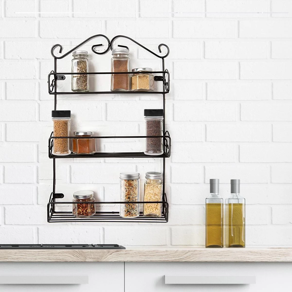 KitchenBrothers Kruidenrek - Staand En Ophangbaar - Voor 21 Potjes - 3 Laags - Metaal 5 KitchenBrothers Kruidenrek - Staand En Ophangbaar - Voor 21 Potjes - 3 Laags - Metaal - Afbeelding 3