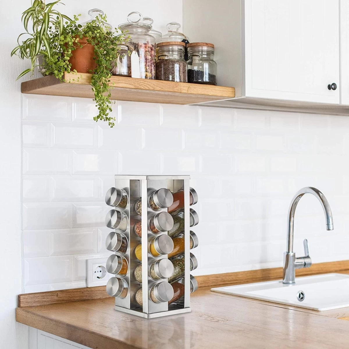 Pleasantwork Kruidenrek - Staand - Draaibaar - 20 Potjes 5 Pleasantwork Kruidenrek - Staand - Draaibaar - 20 Potjes - Afbeelding 3