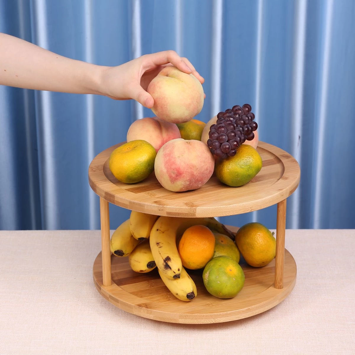 Merkloos Decopatent® Kruidenrek / Fruitschaal Bamboe - Rond - Kruiden Carrousel - Draaibaar - Staand Bamboe Specerijenrek Draaiplateau - Fruitrek 9 Merkloos Decopatent® Kruidenrek / Fruitschaal Bamboe - Rond - Kruiden Carrousel - Draaibaar - Staand Bamboe Specerijenrek Draaiplateau - Fruitrek - Afbeelding 7