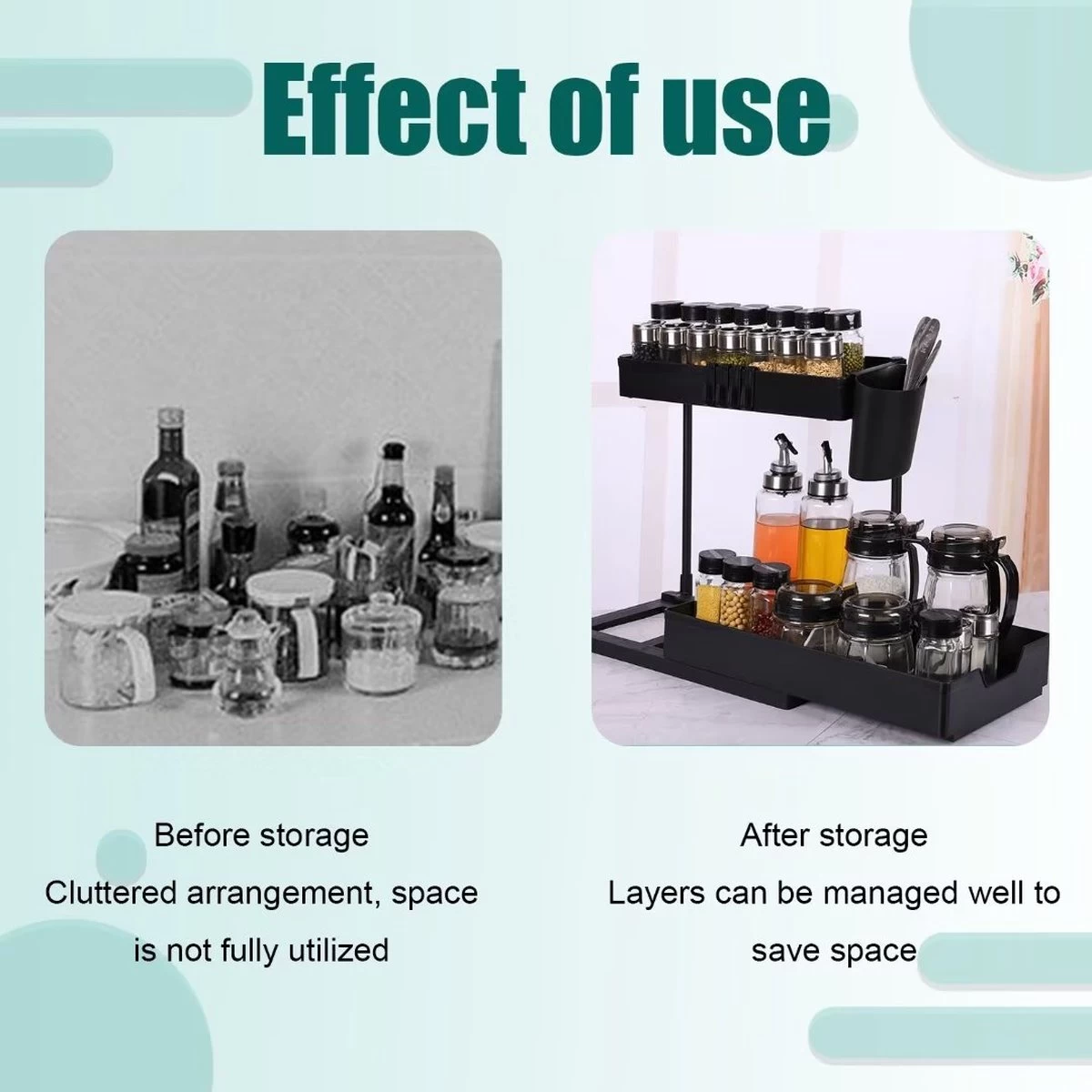 Kruidenrekken, Opslagrekken In De Keuken, 2 Lagen, Naaierrekken Op Het Aanrecht, Voor Organisatoren Van Kruidenrekken, Aardewerk/Opbergrekken Van De Keuken 4 Kruidenrekken, Opslagrekken In De Keuken, 2 Lagen, Naaierrekken Op Het Aanrecht, Voor Organisatoren Van Kruidenrekken, Aardewerk/Opbergrekken Van De Keuken - Afbeelding 2