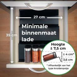 Goedewaere Kruidenrek Lade - 6 Stuks - Keuken Organizers - Keukenlade Organiser - Kruiden Organizer - Uitschuifbaar - Kunststof 15 Goedewaere Kruidenrek Lade - 6 Stuks - Keuken Organizers - Keukenlade Organiser - Kruiden Organizer - Uitschuifbaar - Kunststof -Schoonmaakmiddelen 1200x1200 1699