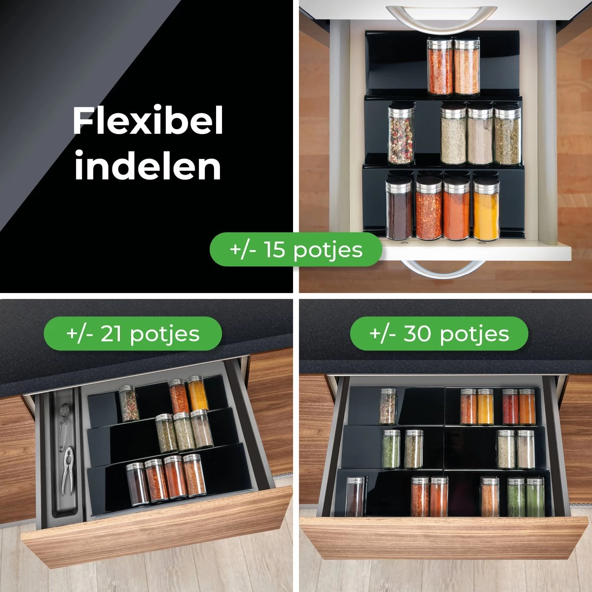 Goedewaere Kruidenrek Lade - 6 Stuks - Keuken Organizers - Keukenlade Organiser - Kruiden Organizer - Uitschuifbaar - Kunststof 8 Goedewaere Kruidenrek Lade - 6 Stuks - Keuken Organizers - Keukenlade Organiser - Kruiden Organizer - Uitschuifbaar - Kunststof - Afbeelding 6