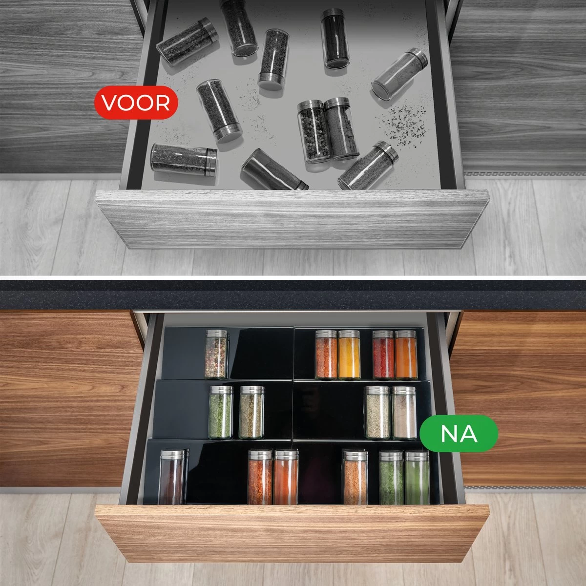 Goedewaere Kruidenrek Lade - 6 Stuks - Keuken Organizers - Keukenlade Organiser - Kruiden Organizer - Uitschuifbaar - Kunststof 10 Goedewaere Kruidenrek Lade - 6 Stuks - Keuken Organizers - Keukenlade Organiser - Kruiden Organizer - Uitschuifbaar - Kunststof - Afbeelding 8
