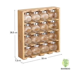 Merkloos Decopatent® Kruidenrekje Ophangbaar - Kruidenrek Inclusief 16 Kruidenpotjes - Bamboe Hout - 4 Laags -Schoonmaakmiddelen 1200x1200 1712