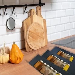 Kitchenful Kruidenrek Lade - Kruiden Organiser - 6 Stuks - Zwart - Verstelbaar - Metaal - Kruiden Opberger -Schoonmaakmiddelen 1200x1200 1724