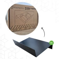 Kitchenful Kruidenrek Lade - Kruiden Organiser - 6 Stuks - Zwart - Verstelbaar - Metaal - Kruiden Opberger -Schoonmaakmiddelen 1200x1200 1727