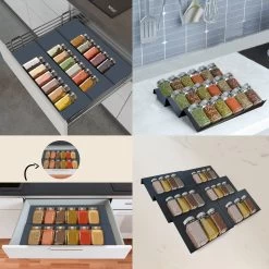 Kitchenful Kruidenrek Lade - Kruiden Organiser - 6 Stuks - Zwart - Verstelbaar - Metaal - Kruiden Opberger -Schoonmaakmiddelen 1200x1200 1732