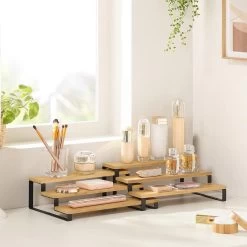 Kruidenrekken, Set Van 2, Keukenrekken, Met 3 Planken, Bamboe, Uitschuifbaar, Stapelbaar, Voor Keuken, Werkblad, Zwart -Schoonmaakmiddelen 1200x1200 1740