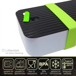 IFancy Lunchbox Tasty - Bento Lunch Box 1000ml - Dicht & Lekvrij Voor Kinderen & Volwassenen - Kantoor & School - BPA Vrij - Vaatwasser Magnetron & Vriezer Lunch Box (Groen) -Schoonmaakmiddelen 1200x1200 1790