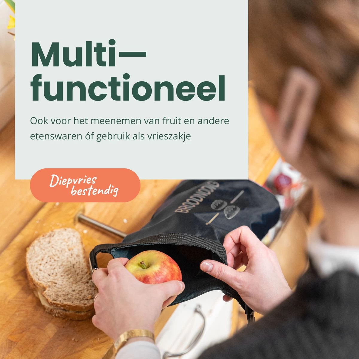 BROODNODIG® - Herbruikbare Boterhamzak - Van 100% Gerecyclede PET-flessen - Ideaal Als Diepvrieszakjes - Lunchzak - Herbruikbaar Boterhamzakje - Foodwrap - Lunchbox - 30x20cm - Zwart 6 BROODNODIG® - Herbruikbare Boterhamzak - Van 100% Gerecyclede PET-flessen - Ideaal Als Diepvrieszakjes - Lunchzak - Herbruikbaar Boterhamzakje - Foodwrap - Lunchbox - 30x20cm - Zwart - Afbeelding 4