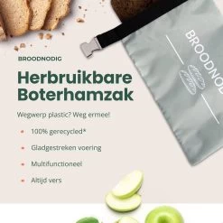 BROODNODIG® - Herbruikbare Boterhamzak - Van 100% Gerecyclede PET-flessen - Ideaal Als Diepvrieszakjes - Lunchzak - Herbruikbaar Boterhamzakje - Foodwrap - Lunchbox - 30x20cm - Pastel Groen -Schoonmaakmiddelen 1200x1200 1874