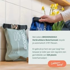 BROODNODIG® - Herbruikbare Boterhamzak - Van 100% Gerecyclede PET-flessen - Ideaal Als Diepvrieszakjes - Lunchzak - Herbruikbaar Boterhamzakje - Foodwrap - Lunchbox - 30x20cm - Pastel Groen -Schoonmaakmiddelen 1200x1200 1880